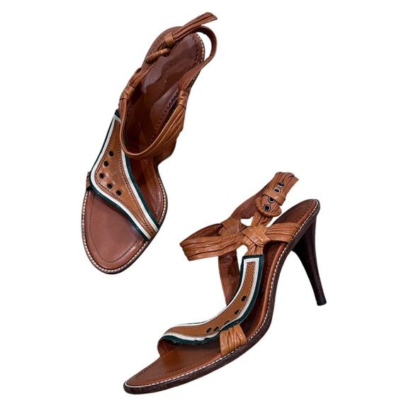 Y2k YSL Leather Open Toe Heels - Picture 2 of 13